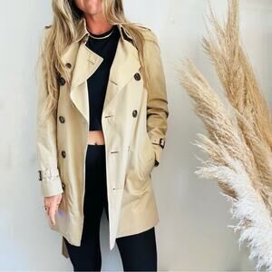 BURBERRY Heritage Khaki Tan Sandringham Trench Coat Rare Button Belt Coat M 46